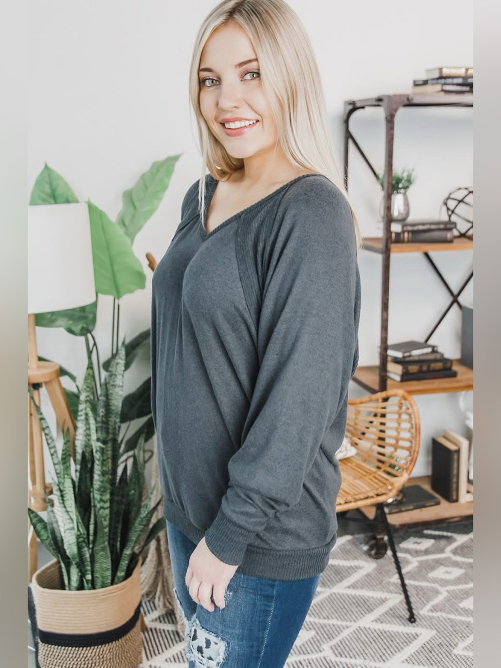 Sweet Moments Sweater (NWT) Charcoal, Size XS *very oversized